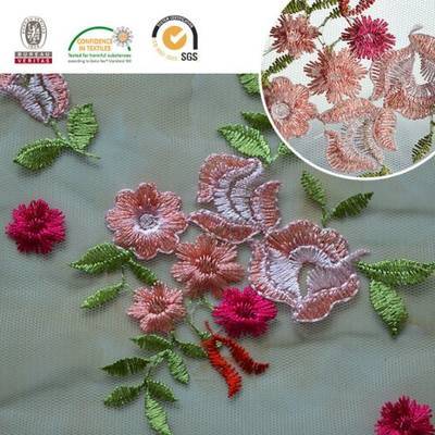 Colorful Flower Embroidery Lace Fabric Skirt/Dress/Full Dress/ Haute Douture 012 pictures & photos