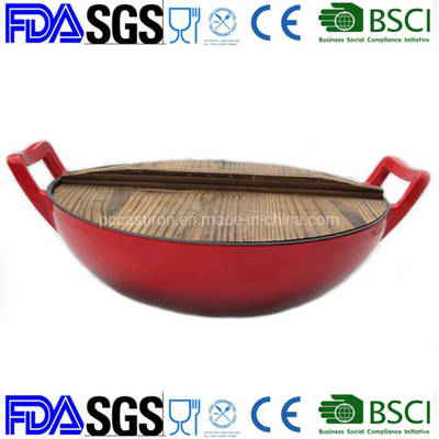 China Cast Iron Wok Enamel Cast Iron Wok Cast Iron Cookware, wholesale