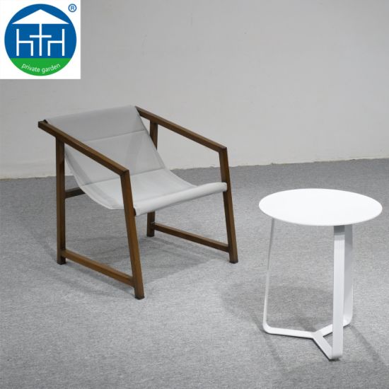 China Waterproof Aluminum Frame Sling Fabric Mesh Dining Set