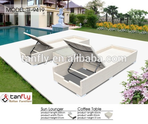 Modern European style swimming pool rattan chaise lounge chairs ...