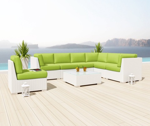 ウィッカーパティオの家具モジュラー籐ソファセットの写真