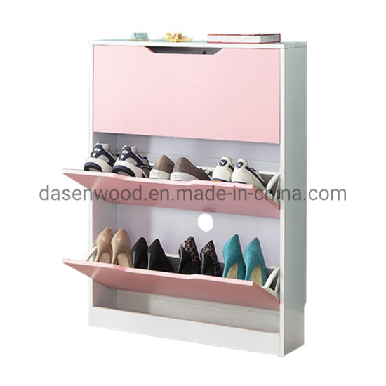 الصين الميلامين اللون الوردي مجلس 3 طبقات حذاء مجلس الوزراء خزانة الأحذية ورف الأحذية من الصين على Topchinasupplier Com