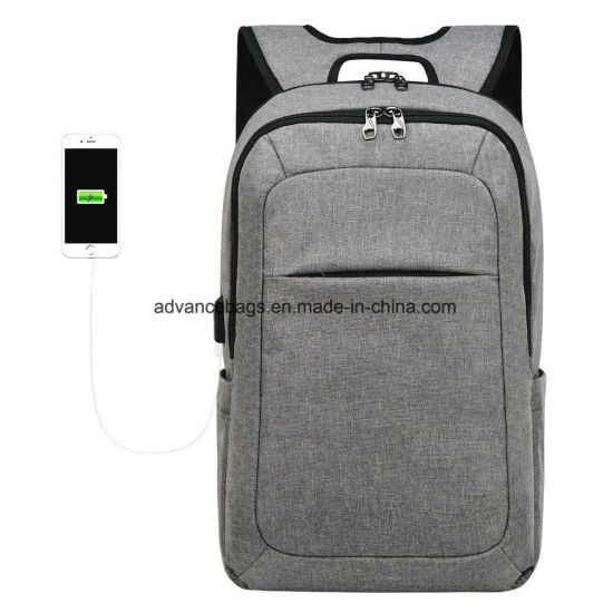 China Slim Business Laptop Backpack USB Anti Thief Tear Water Resistant Travel Computer Backpack pictures & photos