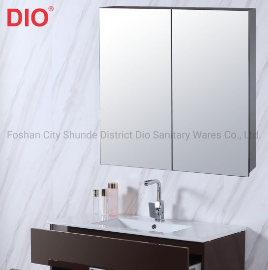 الصين قوانغدونغ فوشان المورد الحديث نمط مرآة الحمام مجلس الوزراء مع بابين خزائن الحمام من الصين على Topchinasupplier Com