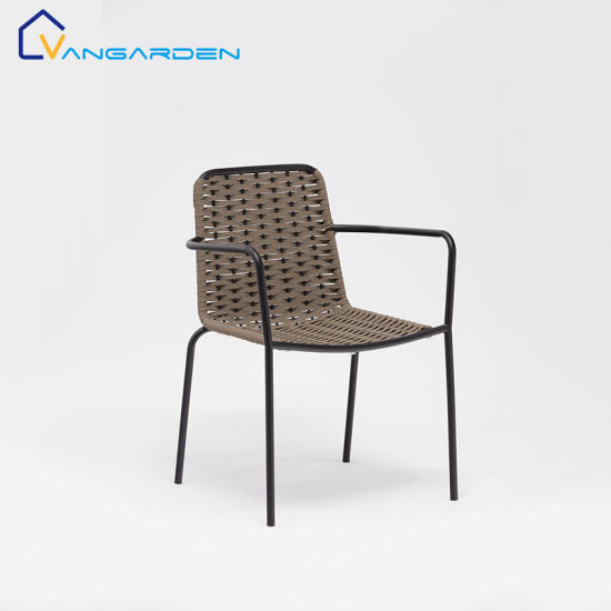 China Durable Stacking Nordic Garden Metal Iron Rope Chairs for Outdoor