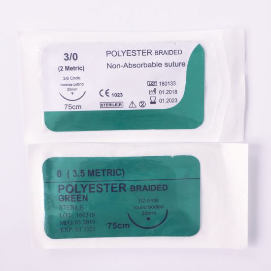 China Non Absorbable Surgical Suture Polyester Braided With Needle Wholesale Disposable Medical Supplies On Topchinasupplier Com