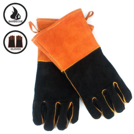 China Heat Resistant Cow Split Leather Bbq Barbecue Grill Oven Gloves Wholesale Work Labor Gloves On Topchinasupplier Com
