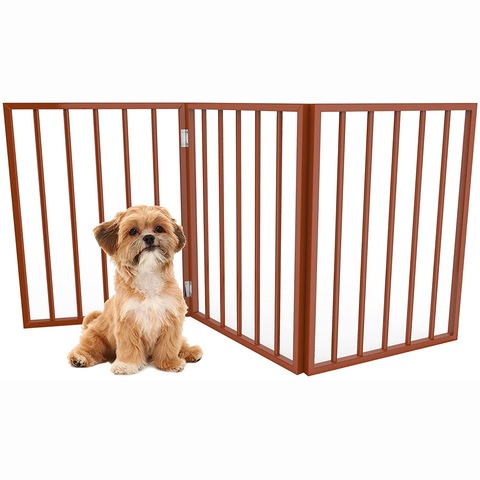 Freistehendes Haustiergitter Aus Holz Mit Tür – Verstellbar Bis 137 Cm, Antikweiß, Für Katzen & Kleine Hunde